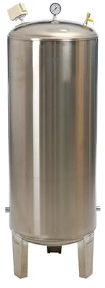 Wasserbrunnen-Drucktank for Den Außenbereich, Ausdehnungsgefäß, Druckbehälter, Wasserbrunnen-Lagerbehälter Aus Edelstahl, for Industrie, Tierhaltung Usw.(Size:250L(W50CM*H135CM))