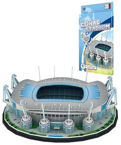 Georgie Porgy 3D Fußballstadion Puzzle Spielzeug Modell Bauen Baukästen für Kinder Geburtstagsgeschenke (Etihad Stadion 47 Stück)