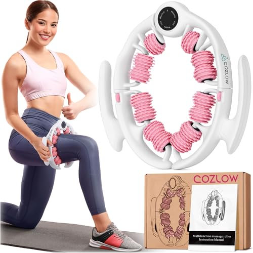 Cellulite-Massagerolle - Rosa - Anti-Cellulite-Massagegerät mit abnehmbaren Rollengriffen für Oberschenkel, Beine und Gesäß - Faszienmassagegerät für Lymphdrainage - von Cozlow