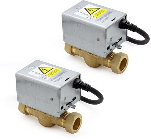 Honeywell 22mm Motorised Zone Valve, Tesla 5-Way Wiring Connector Bundle (2 x Zone Valve (No Wiring Connector))