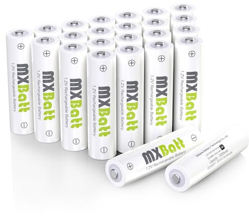MXBatt AA Akkus Wiederaufladbar Nimh 1.2V 3200mAh,Batterien AA Wiederaufladbar mit Geringer Selbstentladung Packung mit 24 Stück