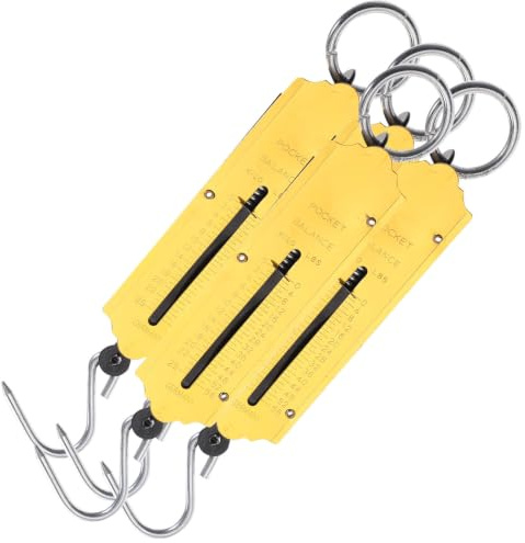Amosfun 4 Stück Hängende Federwaagen aus Eisen 25 Kg Tragbare Mechanische Handwaage mit Ergonomischem Griff für Angel und Reisegepäck