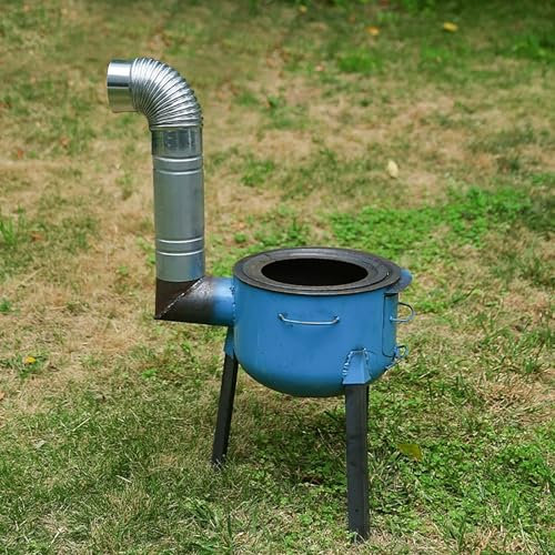 SBCWH Brennholzofen Outdoor Erdtopf Holzofen, Camping Holzofen, Abnehmbarer Zeltofen mit Kaminrohr, für Grillpicknick, Campingheizung, Angeln(33cm/13in)