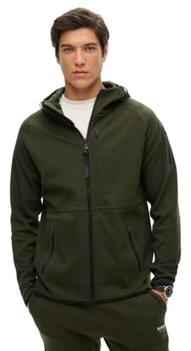 Superdry Herren Locker geschnittene Tech Kapuzenjacke mit Logo Surplus Goods Olivgrün L