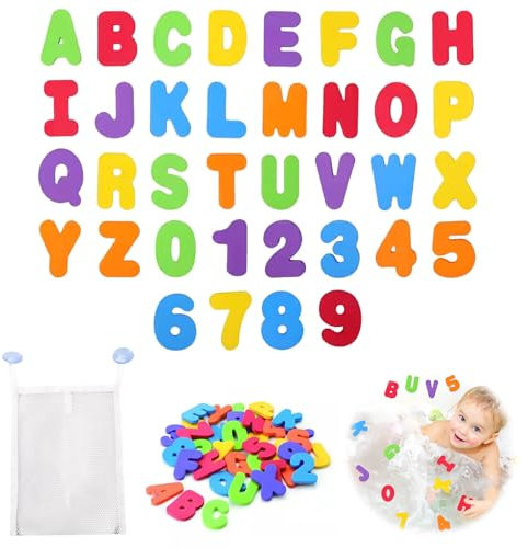 73 Stück Schaumstoff-Bad-Buchstaben, Badewannen-Buchstaben und Zahlen