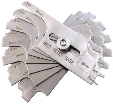 Juego de 7 piezas de calibre de soldadura de filete, MG-11 métrico RL, medidor de prueba de soldadura, regla de medición de soldadura para soldador