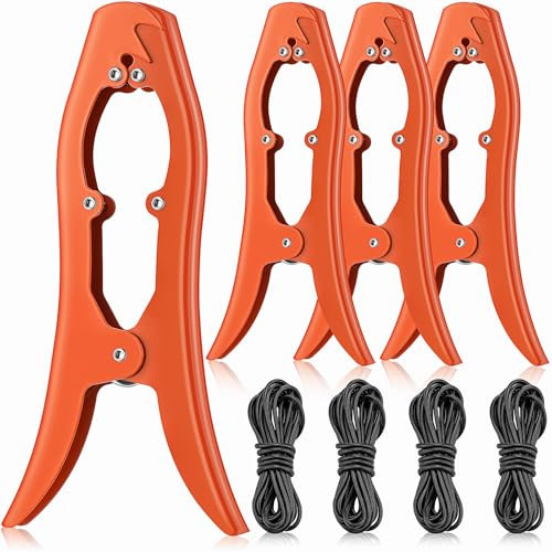 Blulu 4 Set Stainless Steel Anchor Grip with 16.5 ft Anchor Rope Kayak Brush clamp Securely Kayak Snap Hook for Canoe, Boat for Fishing Boating Camping