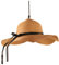 EXCEART Lustre Chapeau De Paille Plafonnier Forme De Chapeau De Paille Lampe à Suspension Ornement De Lustre Suspension Simple Décor De Lampe Herbe Et Vigne Khaki