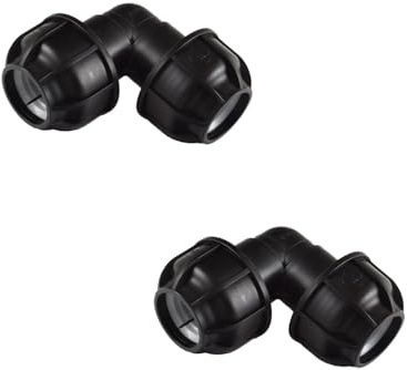 Agora-Tec® PP Fitting Winkel 90° | 32 mm PE-Rohr | 1 Zoll | 2 Stück |