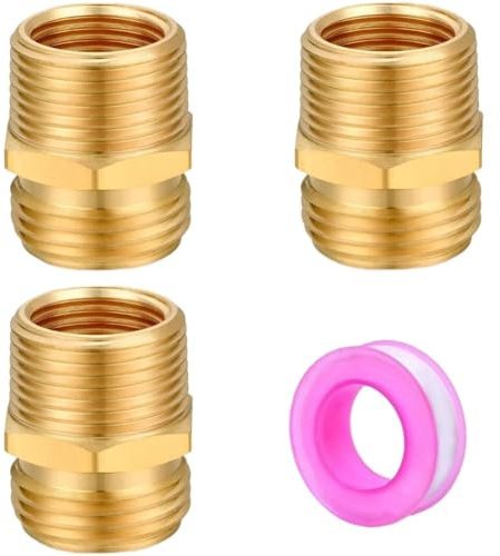 FACAIIO Adaptateur de connecteur de tuyau d'arrosage en laiton, 3 ou 4 W mâle vers 1 ou 2 NPT femelle et 3 ou 4 NPT mâle, plomberie et irrigation