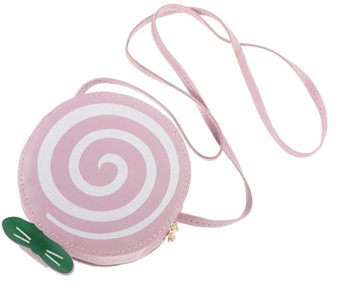 Kisangel Modische PU Runde Schultertasche mit Lollipop Design, kreative Frauen Handtasche für Dating und Freizeit, verstellbarer Tragegurt