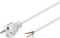 Goobay 51328 Stromkabel mit offenen Kabelenden & angepressten Aderendhülsen / gerader Schutzkontaktstecker / Universelles Netzkabel / Weiß / 1,5 Meter