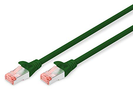 DIGITUS Cavo LAN Cat 6-1 m - Cavo di rete RJ45 - S/FTP schermato - Compatibile con Cat 6A e Cat 7 - Verde