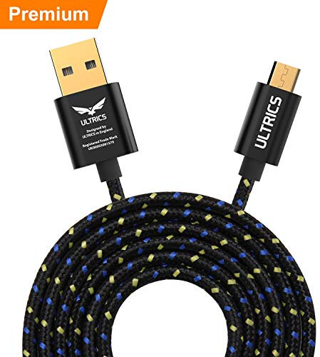 USB to Micro USB Cable 1M, Braided Micro USB Charger Cable, USB Micro Cable, Android Charger Cable, Micro USB Charging Cable for Samsung Galaxy S7 Edge S6 S5 J7 J6 J5 J3 A6 A10, Huawei, Kindle, PS4