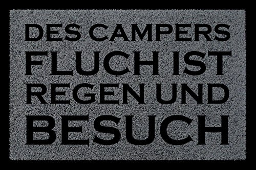 Interluxe FUSSMATTE Schmutzmatte des Campers Fluch Lustig Camping Wohnwagen Viele Farben Dunkelgrau