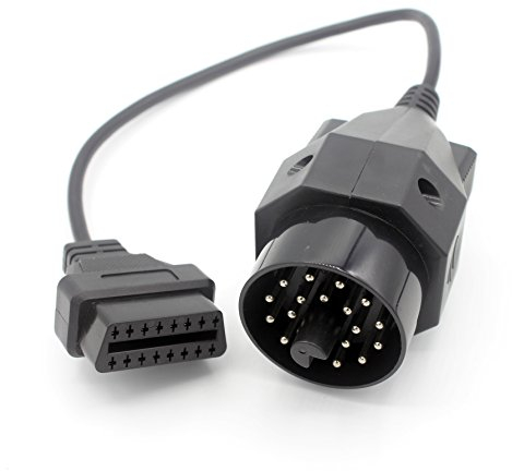 LoongGate Alte 20 Pin zu OBDII 16 Pin Adapter Stecker Kabel 4 Pin Pass Durch Für 1982-2001 E28 E30, E34, E36, E38, E39 (30 cm)