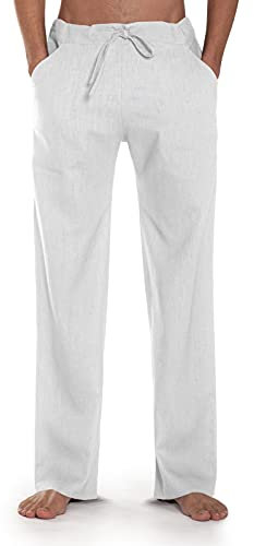 SCHAZAD Leinenhose Essential-Slim (S, Weiss)