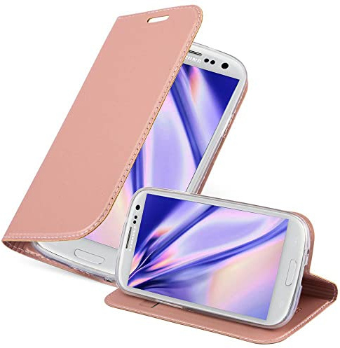 Cadorabo Hülle kompatibel mit Samsung Galaxy S3 MINI aus Premium Kunst Leder Flip Klappbare Stoßfeste Magnetische [Standfunktion] [Kartenfächern] Cover Hülle für Galaxy S3 MINI Tasche in Rosa