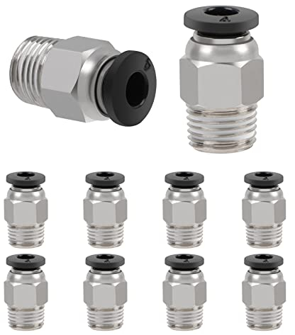 YOTINO PC4-M10 Stecker gerade Pneumatische Luft PTFE Tube Push Schnellverschraubung für E3D-V6 Gewinde M10 (10 Stück)