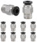 YOTINO 10 Pièces Connecteur Pneumatique PC4-M10, 4mm Raccord Pneumatique pour Tubes PTFE et Extrudeuse d'Imprimante 3D