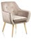 Baroni Home MONTEMAGGI Sessel für Wohnzimmer, Schlafzimmer oder Büro, Relaxsessel aus Wildleder, aus Design, gepolstert, Taupe, 65x65x85 cm