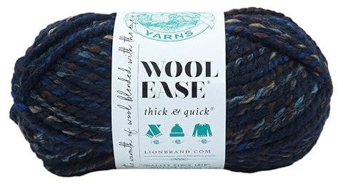 (1 Skein) Lion Brand Yarn Wool-Ease Thick & Quick Bulky Yarn, Night Shadow