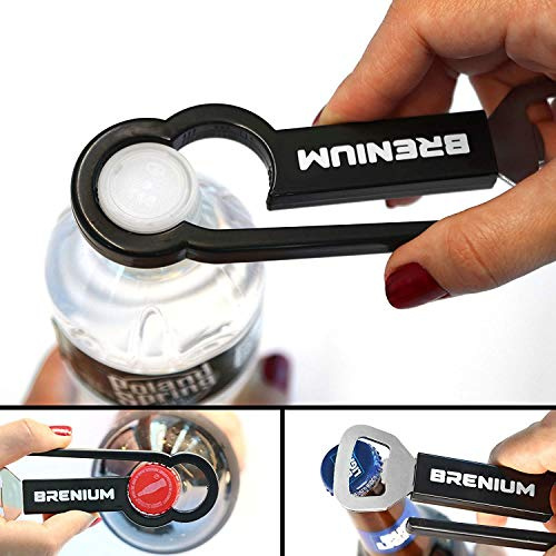 BRENIUM Multifunctional Bottle Opener for Water and Beer Bottle, Plastic Water Bottle, Twist-Off, for Weak Hands, Seniors, Elderly, Rheumatoid Arthritis, Bottle Gripper, Ergonomic | for Weak Hands, Seniors, Elderly, Rheumatoid Arthritis, Ergonomic, for children to use