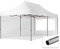 TOOLPORT Faltzelt Faltpavillon Pavillon 3x6m - mit 2 Seitenteilen (Panoramafenster) Premium Dach Partyzelt weiß