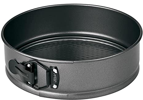 Tradineur - Molde desmontable redondo acero antiadherente de 22 cm, recipiente para horno, repostería, bizcochos, tartas, pasteles