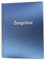 ADINA Hochwertige Zeugnismappe A4 mit 10 Hüllen (blau-metallic)