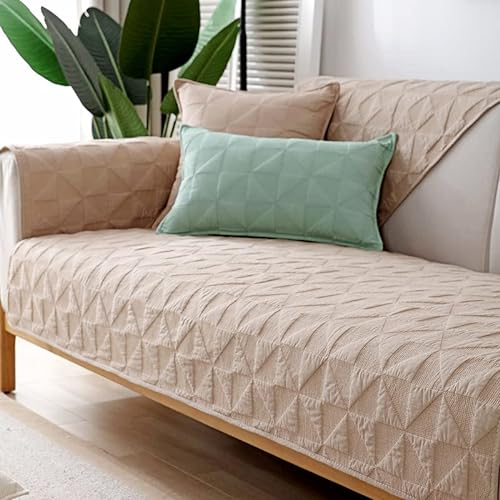 WYJHNLBEDC Sofa/Couch überzug/überwurf, Sofa überwurfdecke Baumwolle Sofabezug L Form/U Form/Ecksofa 3/2/1 Sitzer, Sofaschutz Hund Kratzschutz Katze Khaki