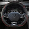 Lenkradhülle Auto Lenkradabdeckung Leder Für Renault Für Scenic Für Clio Für Laguna 2 3 4 5 Für Kangoo Für Fluence Für Megane Lenkradbezug (Farbe : D shape red)