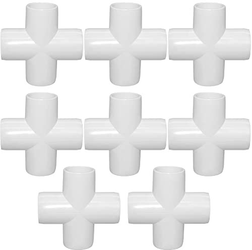 ANPTGHT Raccordo in PVC a 4 vie da 3/4 pollici, raccordi ad angolo per mobili da costruzione per serra, raccordi per tenda (confezione da 8)