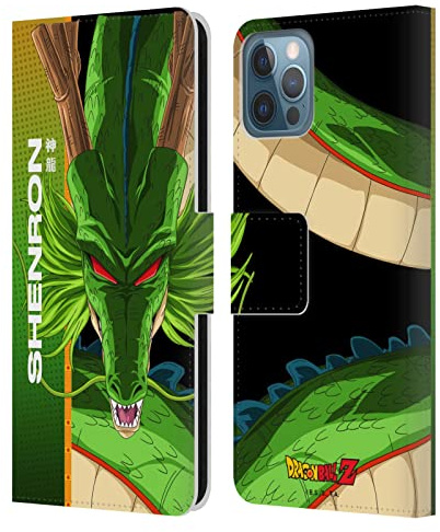 Head Case Designs Officially Licensed Dragon Ball Z Shenron Saiyan Arc Characters Leather Wallet Case Compatible With Apple iPhone 12 / iPhone 12 Pro