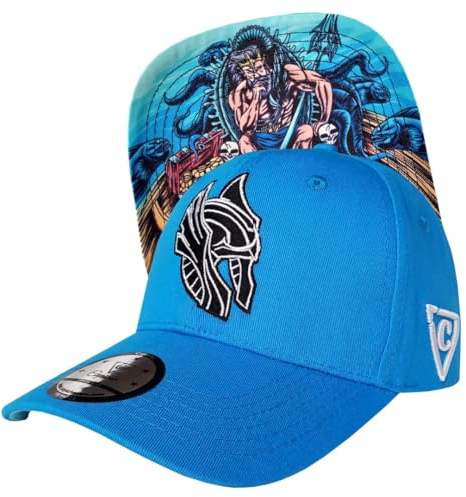 Capiche [99+ Designs] Hellblauer Baseball Hut für Männer, Njord Curved, Seemannsmütze, Nordische Mythologie, Norweger Mütze, Cap Blau, Basecap Tauchen, Ozean, Himmelblau