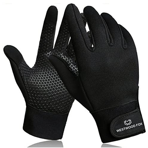 WESTWOOD FOX WFX Thermal Gloves Winter Cycling Gloves Thinsulate TouchScreen Slightly Waterproof Anti Slip Windproof Mens Gloves gifts for Men Women (Black, M)