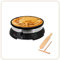 LITTLE BALANCE 8538 Celtic Chef, Crepera eléctrica 3 en 1: Panqueques, empanadas, Plancha, Placa XXL Diámetro 33 cm, Termostato ajustable, 1300 W, Negro