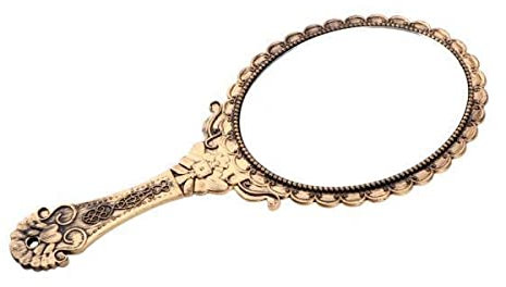 barenx 8 x Antik Handspiegel mit geprägtem Rosen-Design für Make Up Antik Gold