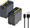 Pickle Power 2X7800mAh NP-F970 NP-F960 Akku-Ersatz mit USB-Ausgang LCD-Anzeige für Sony NP-F550 F530 F930 F750 F960 950 NP-F770 NP-F750 LED Video Lights YN660 LED308