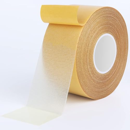 HEEYoo 20M Doppelseitiges Klebeband Extra Stark Teppichklebeband Doppelseitiges Klebeband Ablösbar, Spurlos - Ideal für Teppich, Foto, Wand, Küche, Einfach zu Schneiden und zu Entfernen 4CMX20M