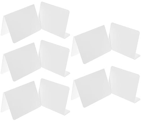 MAGICLULU 10pcs Acrylic Table Sign Holders Reusable Dry Erase Wedding Event Display Stand Stable Base for Banquets Parties and Business Meetings Shape Frosted Finish