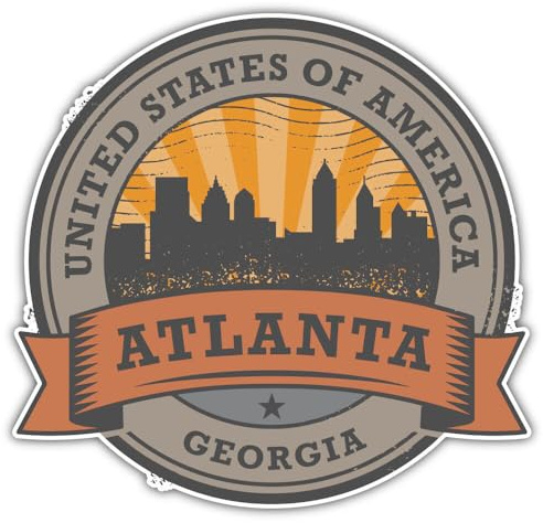 Atlanta Georgia USA Retro-Reisemotiv H2983 Autoaufkleber Sticker 12 cm