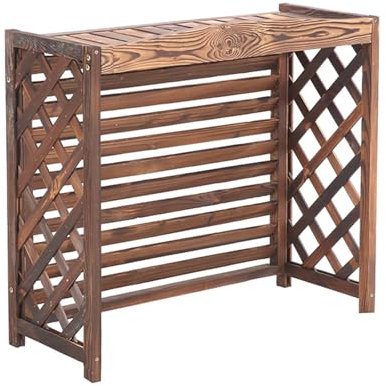 INEOUT Verkleidung Klimaanlage Außengerät, Klimaanlagen-Zaun für Außengeräte, Sichtschutzplatten Aus Holz, für Klimaanlagen von Außen Zum Verstecken