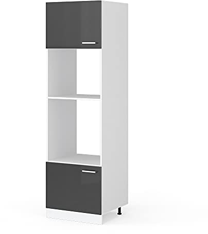 Vicco Hochschrank R-Line, Anthrazit Hochglanz, 60 cm