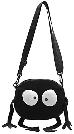GFRGFH Mini-Umhängetasche, Kleine Haarball-förmige Leinentasche, Niedliche Handtasche Für Mädchen Und Frauen(Schwarz)