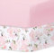 Lot de 2 draps pour Berceau, Lot de 2 draps pour Tout-Petit, Drap Housse 60x120 lit Bebe à imprimé Floral pour Berceau Standard et Matelas pour Tout-Petit, Rose et Floral