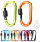 MORAINJAY Karabiner Schlüsselanhänger mit Schraubverschluss,D Form Aluminium Schraubkarabiner,2 Stück Grün|Orange Karabinerhaken,Kletterkarabiner Clips für Camping,Angeln,Wandern,Reisen,Outdoor