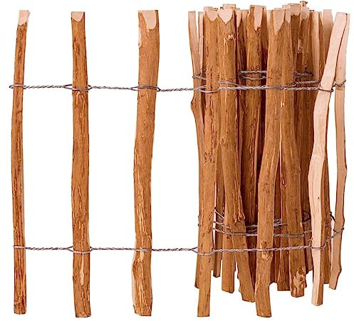INLIFE Clôture à piquets Bois de noisetier 60x500 cm Quincaillerie,Clôtures,barrières,Panneaux de clôture Brun 9.6KG