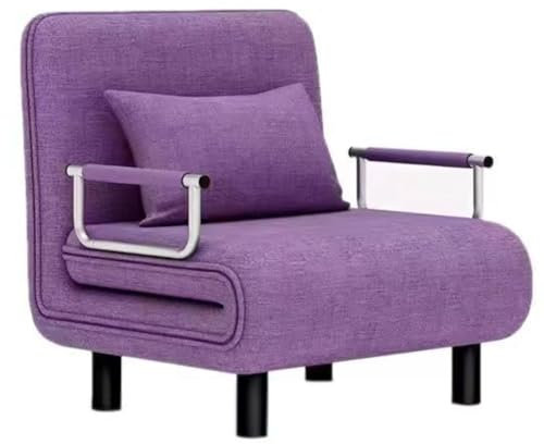 WEIDPHL Klappbares Schlafsofa, Umwandelbares Futon-Schlafsofa, Sofacouch Mit Verstellbarer Rückenlehne, Schlafsofa Für Das Wohnzimmer,Lila