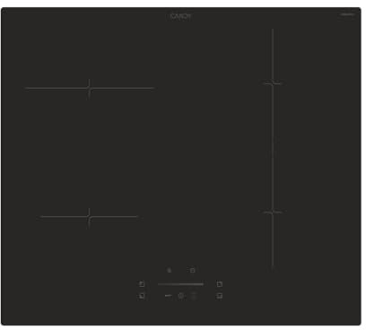 Candy CTP643C/YEP - Placa de inducción, 4 fuegos, 60 cm, negro